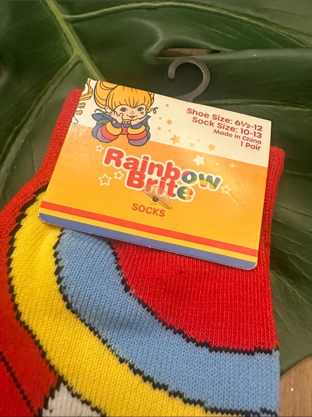 Rainbow Brite Red Crew Socks with Character Graphic
